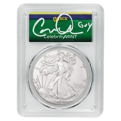 2025 Silver Eagle - Mighty Ducks Cast Signature - PCGS Gem BU - CoinsTV