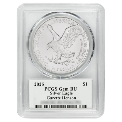 2025 Silver Eagle - Mighty Ducks Cast Signature - PCGS Gem BU - CoinsTV