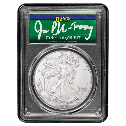2025 Silver Eagle - Mighty Ducks Cast Signature - PCGS Gem BU - CoinsTV
