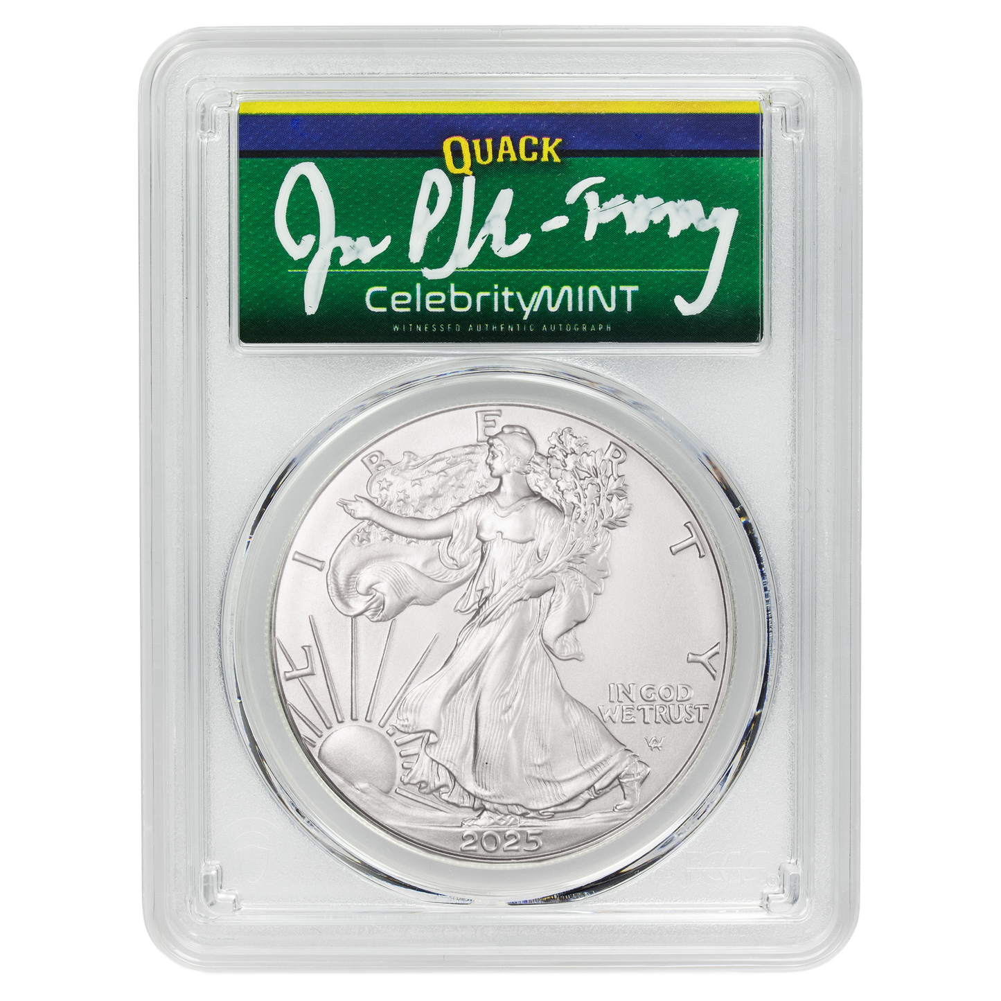2025 Silver Eagle - Mighty Ducks Cast Signature - PCGS Gem BU - CoinsTV