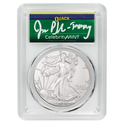 2025 Silver Eagle - Mighty Ducks Cast Signature - PCGS Gem BU - CoinsTV