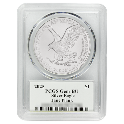 2025 Silver Eagle - Mighty Ducks Cast Signature - PCGS Gem BU - CoinsTV