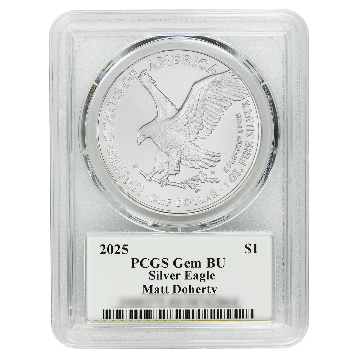 2025 Silver Eagle - Mighty Ducks Cast Signature - PCGS Gem BU - CoinsTV