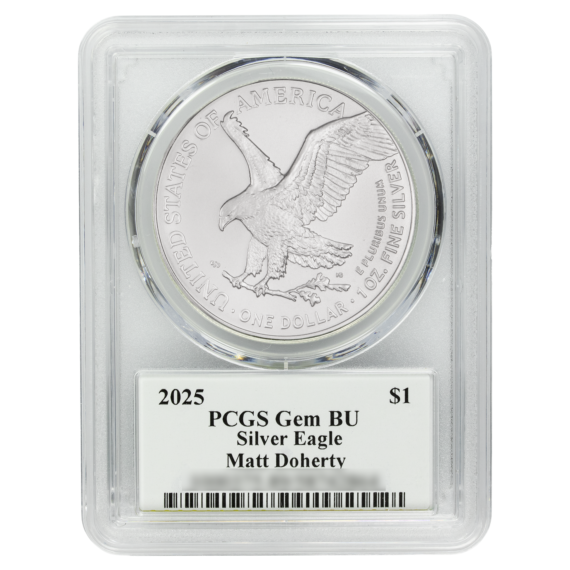 2025 Silver Eagle - Mighty Ducks Cast Signature - PCGS Gem BU - CoinsTV