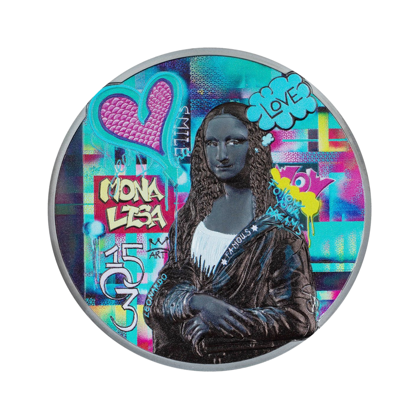 2023 Cook Islands Mona Lisa Graffiti Art - NGC MS70 Antiqued