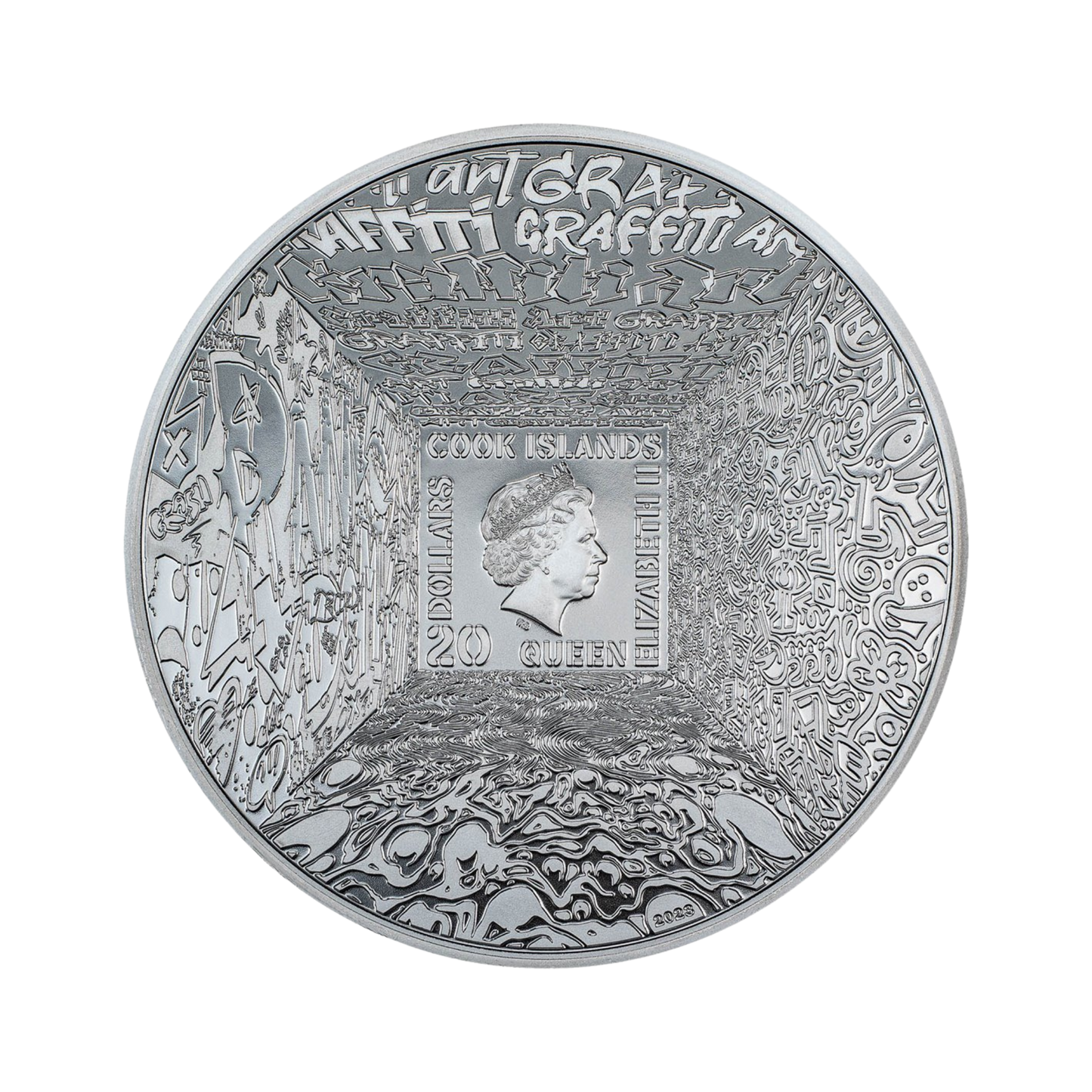 2023 Cook Islands Mona Lisa Graffiti Art - NGC MS70 Antiqued