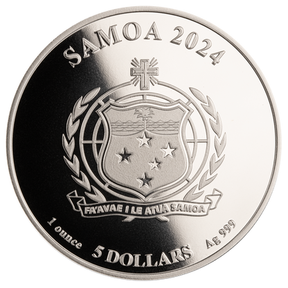2024 Samoa Monopoly Rise to Wealth 1 oz Silver Coin in Card - CoinsTV