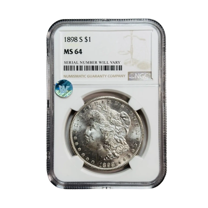 1898-S Morgan Silver Dollar San Francisco - NGC MS64 Sight White - CoinsTV