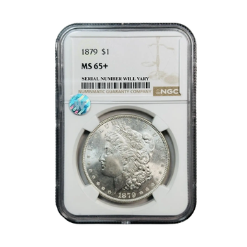 1879 Morgan Silver Dollar Philadelphia - NGC MS65+ Sight White