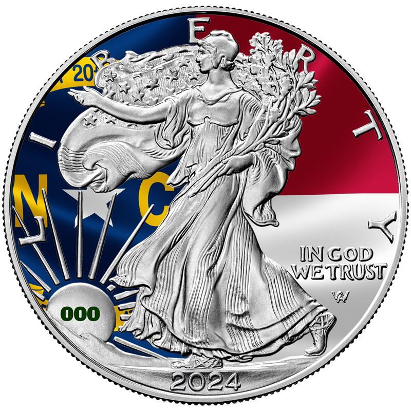 2024 State Flags Silver Eagle - North Carolina Limited Edition - CoinsTV