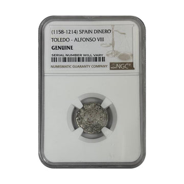 Spain Dinero – Alfonso VIII 1158-1214 - NGC Certified Genuine