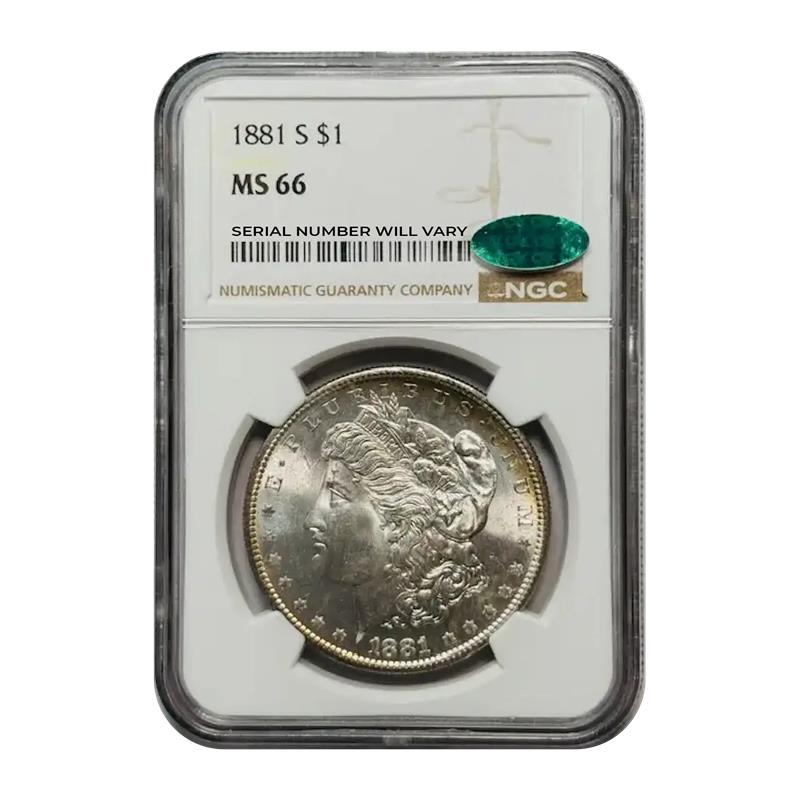 1881-S Morgan Silver Dollar San Francisco - NGC MS66 CAC - CoinsTV