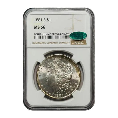 1881-S Morgan Silver Dollar San Francisco - NGC MS66 CAC - CoinsTV