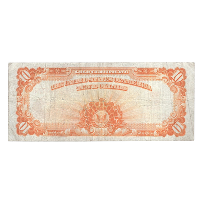 1922 $10 Gold Certificate Large U.S. Note VG-VF - CoinsTV