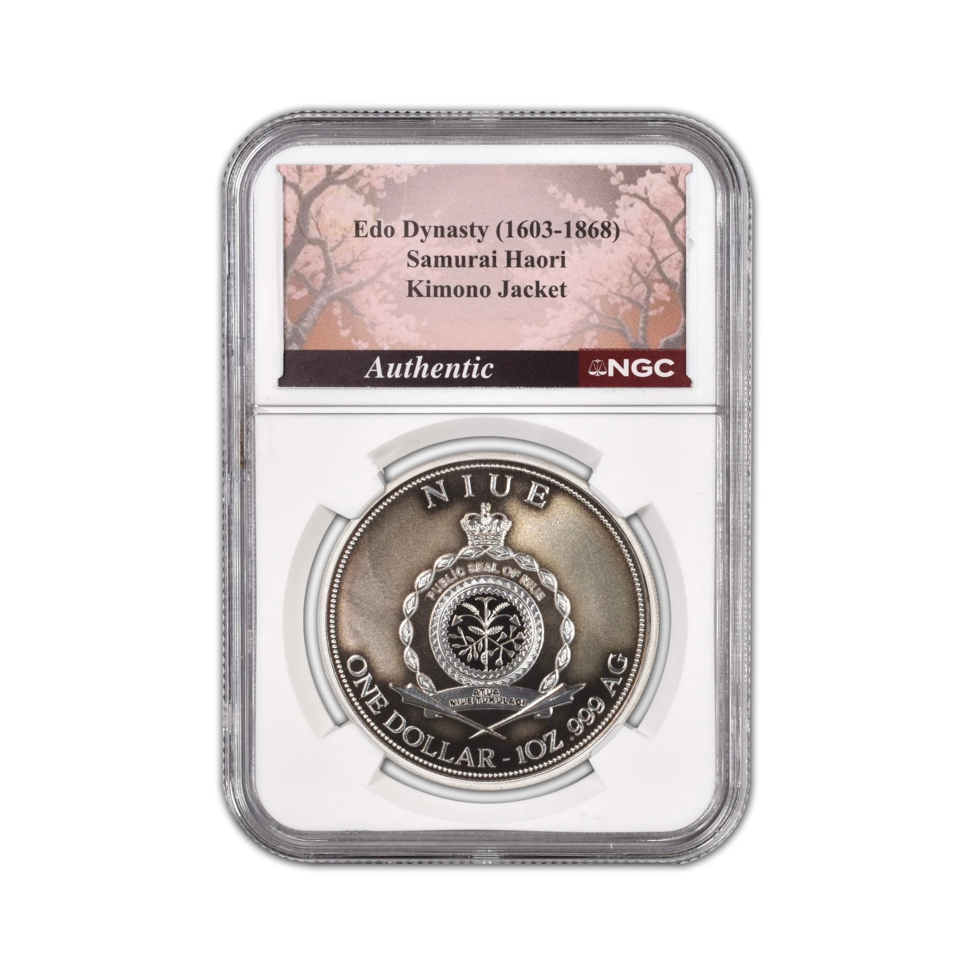 2025 Niue Samurai & Dragon HR 1 oz Silver Coin - NGC PR 70 Relic Label - CoinsTV
