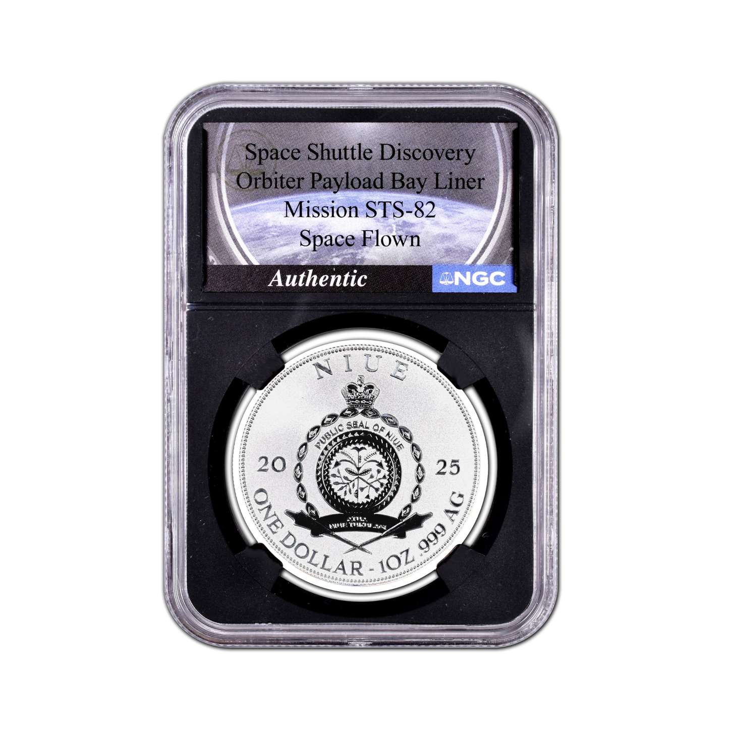 2025 Niue Discovery Space Shuttle 1 oz Silver - NGC Rev PF70 Relic Label - CoinsTV