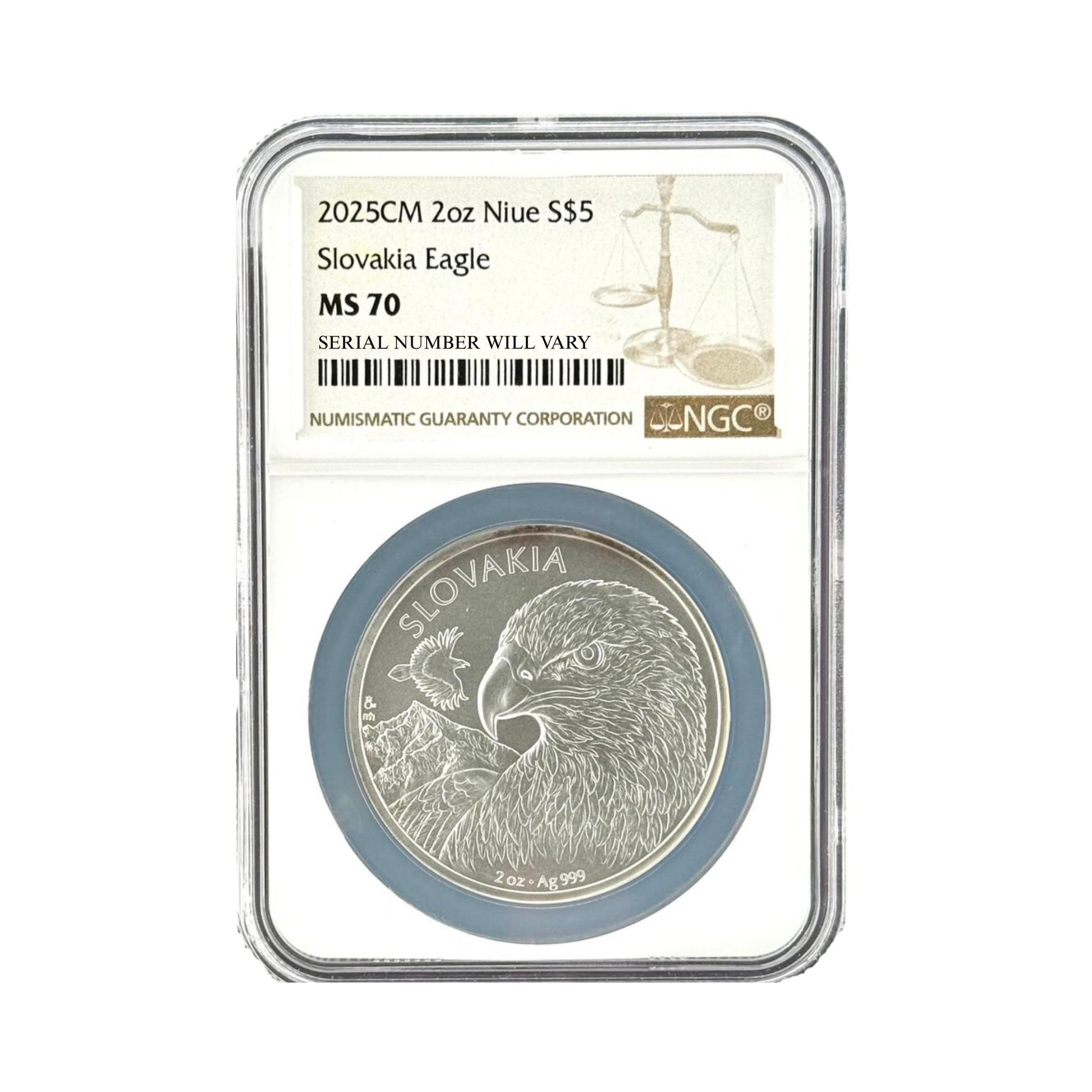 2025 Niue Slovakia Eagle 2 oz Silver Coin - NGC MS70 - CoinsTV