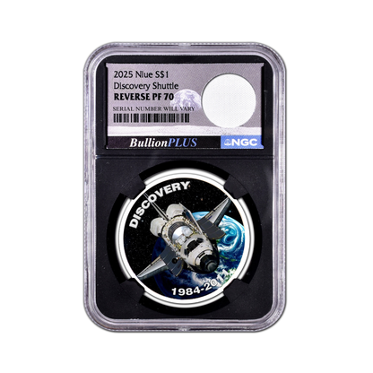 2025 Niue Discovery Space Shuttle 1 oz Silver - NGC Rev PF70 Relic Label - CoinsTV