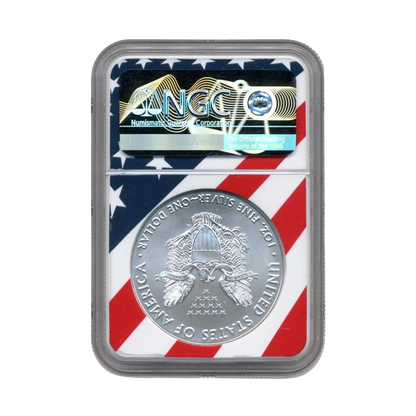 2020(P) Silver Eagle - Emergency Production Limited Flag Core - NGC MS69
