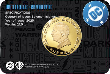 2025 Solomon Islands DC Harley Quinn Gold Plated 27.5g CN Coin in Card