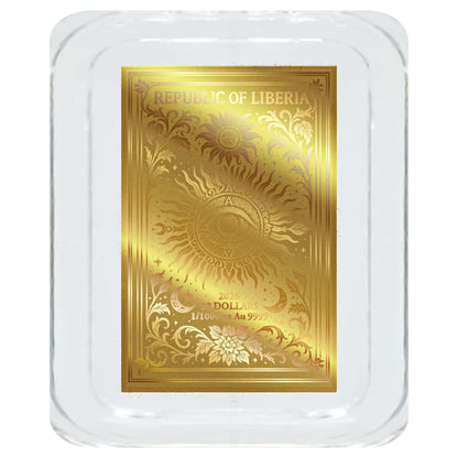 2026 Liberia Tarot Card - The Fool 1/1000 oz Gold Coin in Card