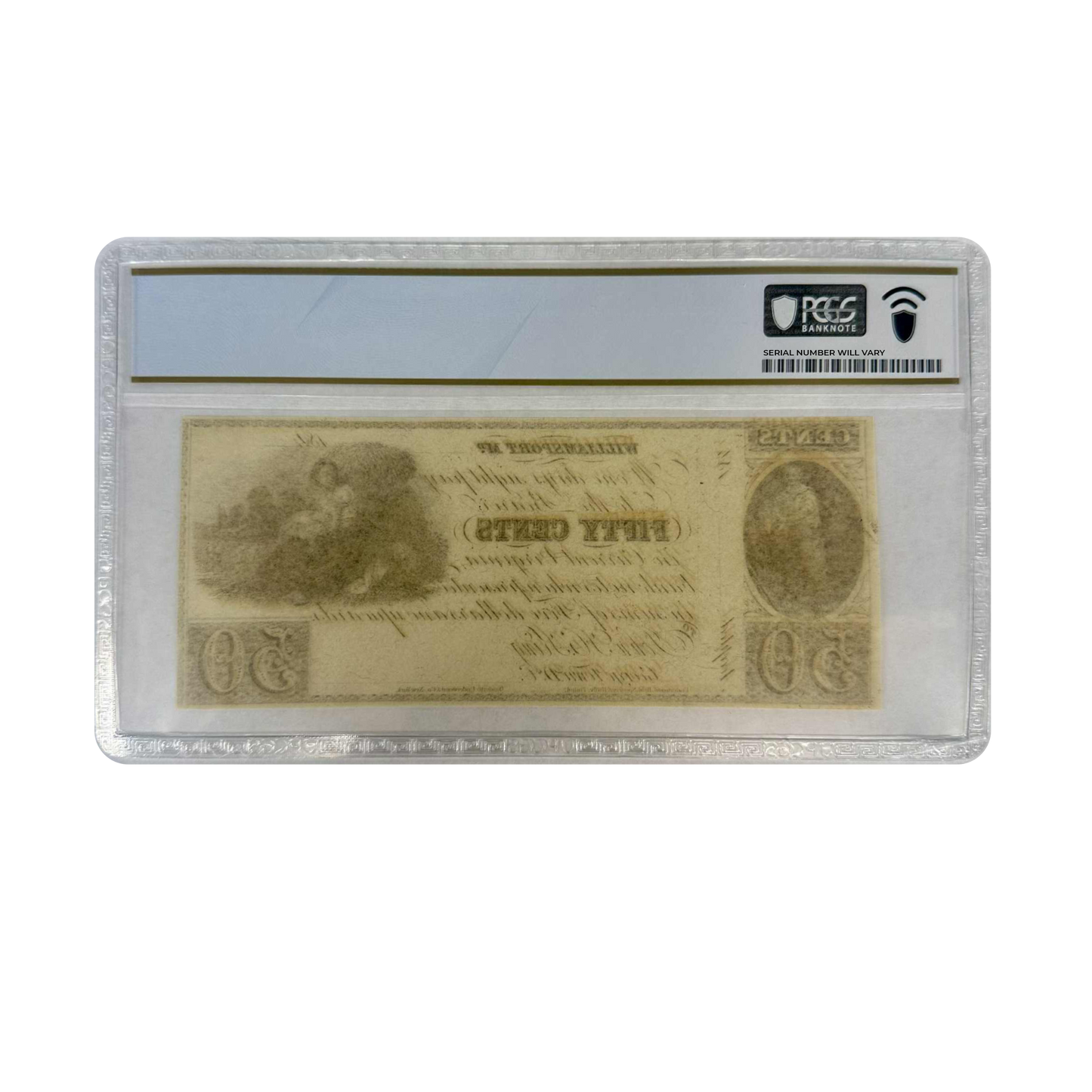 1842 50c Remainder Williamsport Maryland Post Note - PCGS Choice Unc 64 - CoinsTV