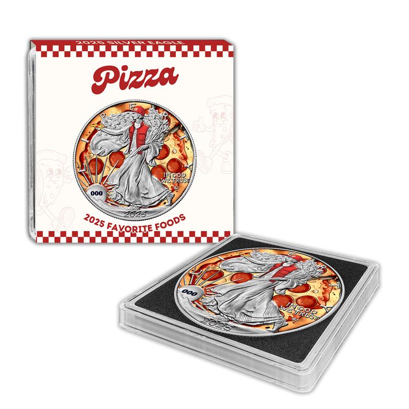 2025 Chromatics Favorite Foods Silver Eagle - Pizza Edition | CoinsTV
