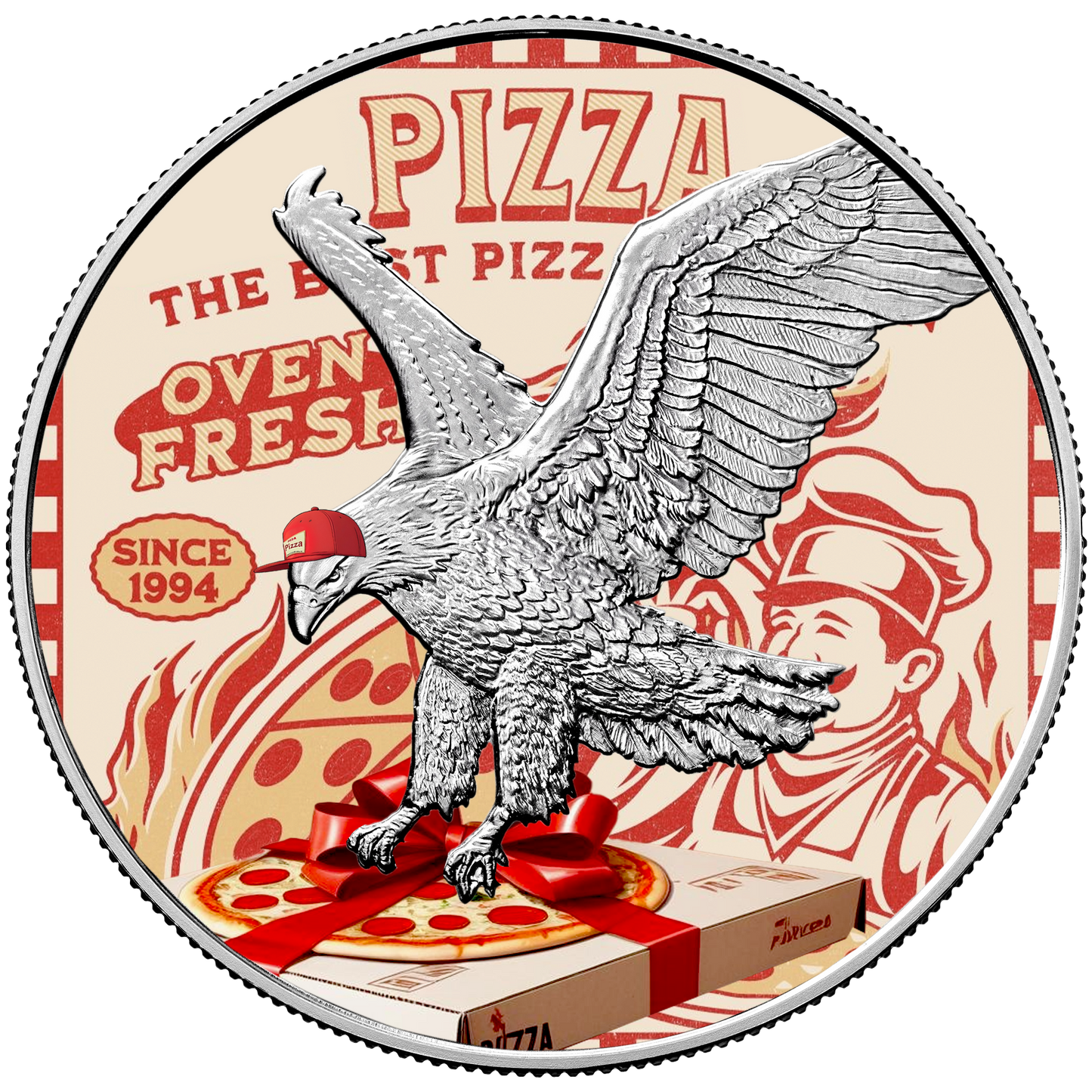 2025 Chromatics Favorite Foods Silver Eagle - Pizza Edition - CoinsTV