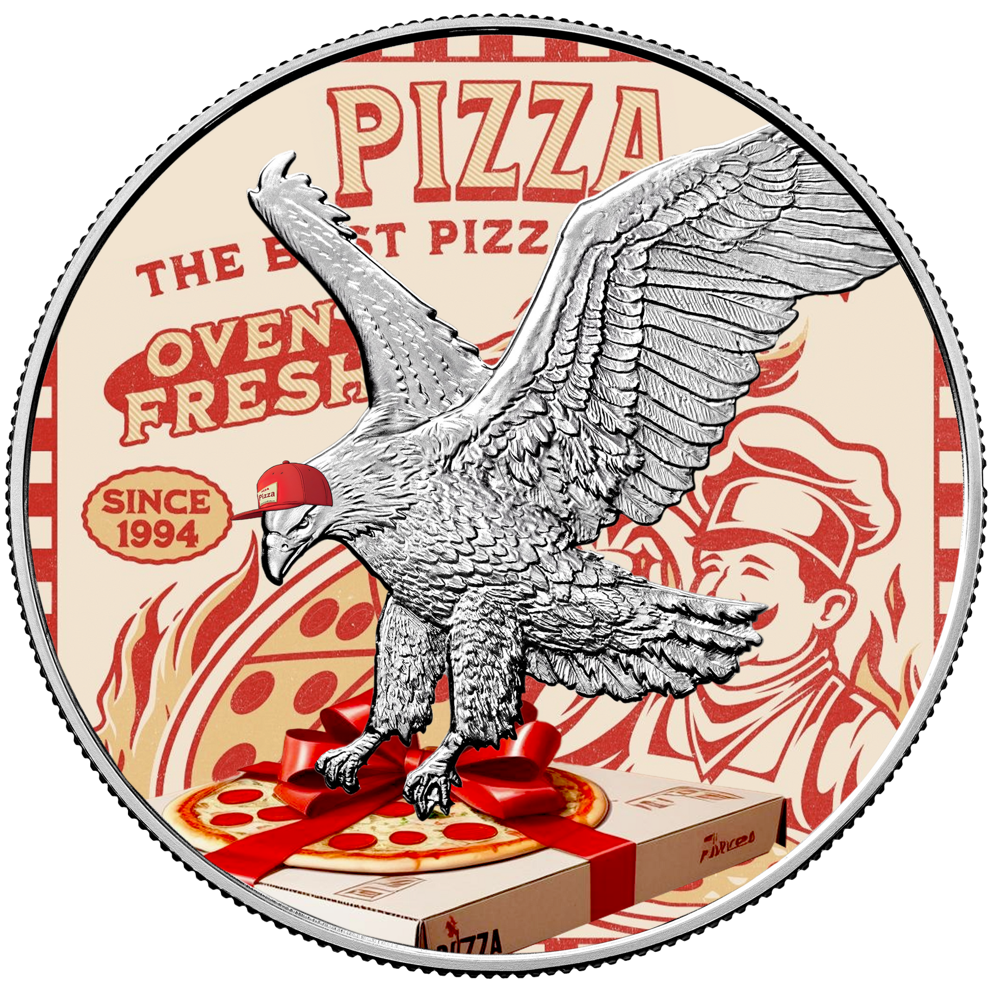 2025 Chromatics Favorite Foods Silver Eagle - Pizza Edition - CoinsTV