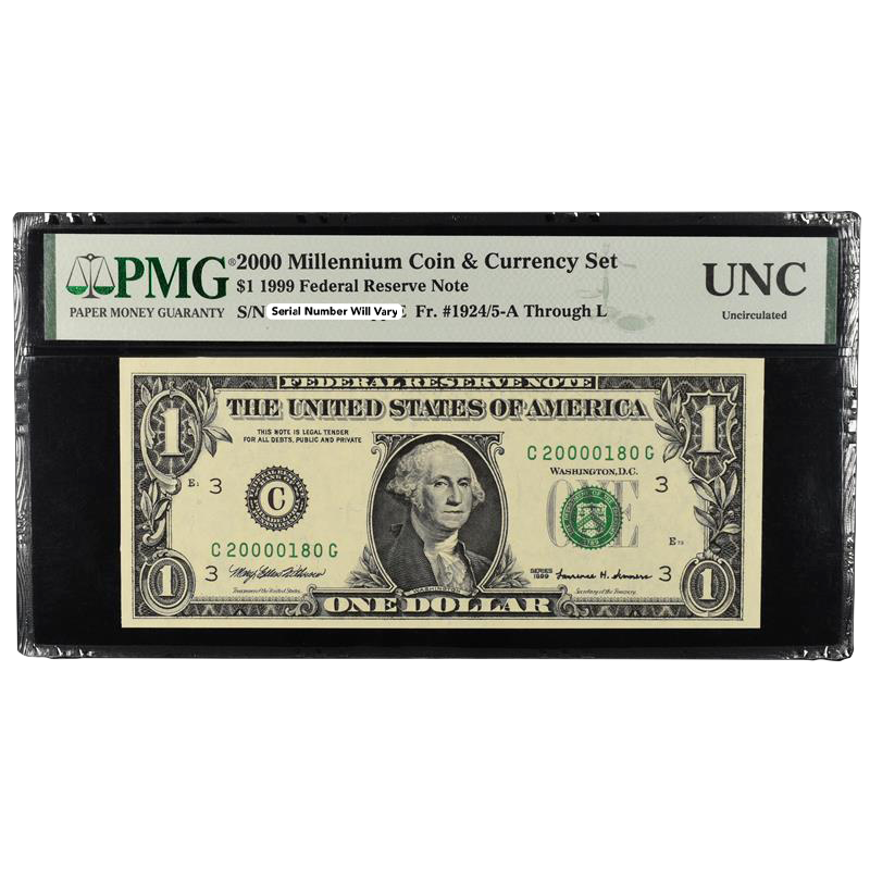 2000 Silver Eagle NGC BU Millennium Set & Certified Note