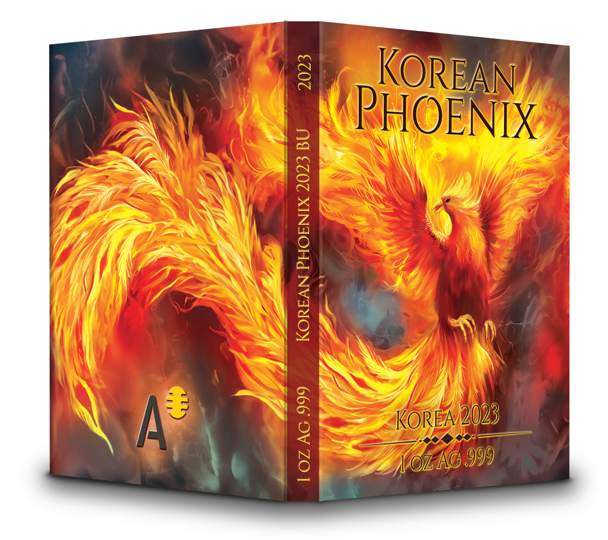 2023 Korea Phoenix Space Red & Gold Holo Edition 1 oz Silver Coin - CoinsTV