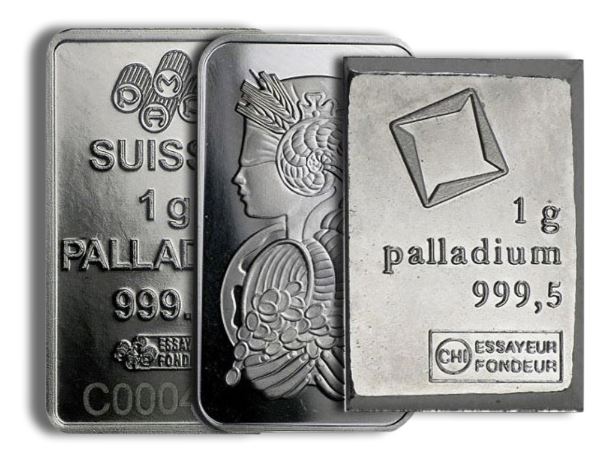 1 gram Palladium Bar - Brand Varies