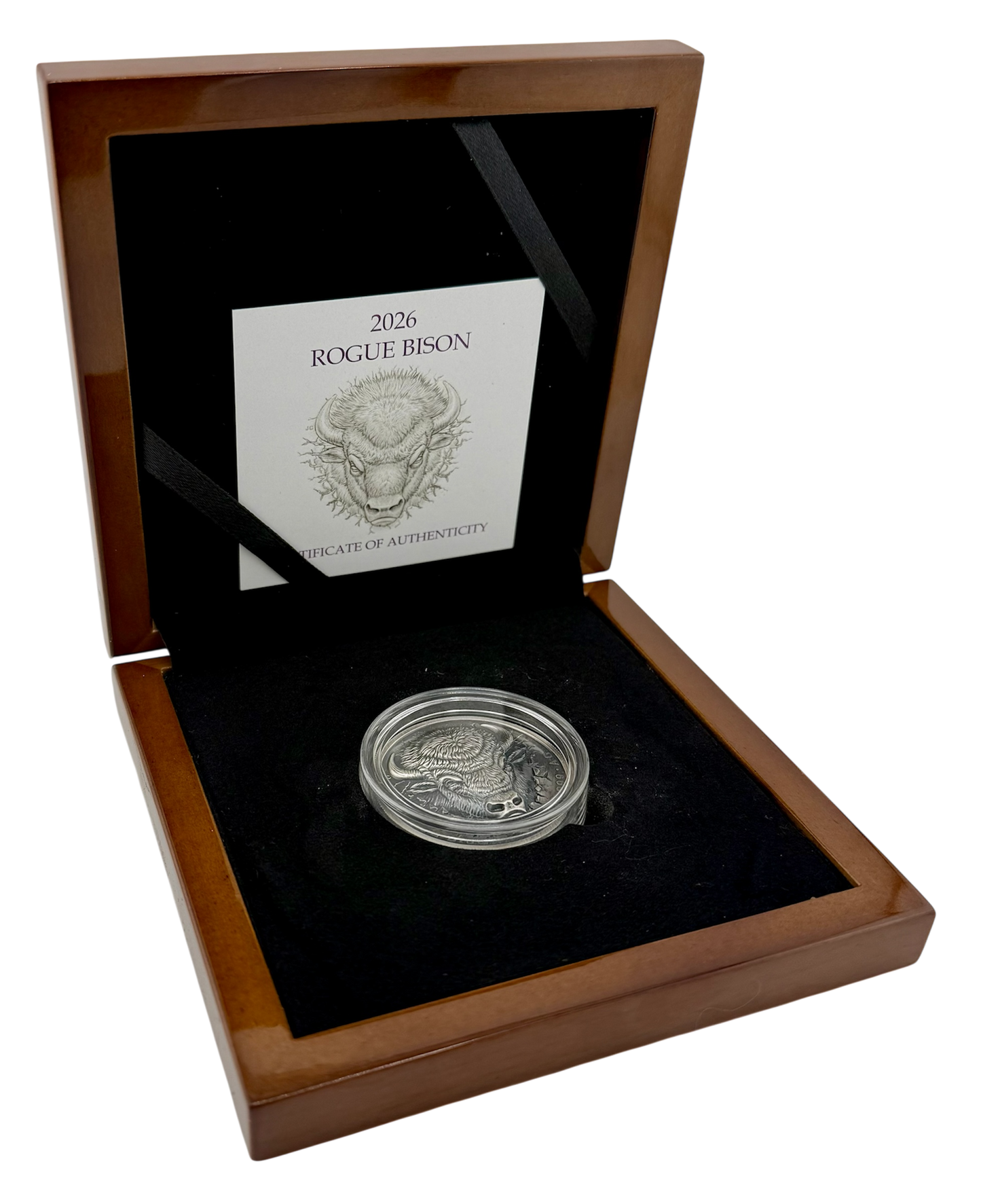 2026 Ascension Islands Rogue Bison UHR Antiqued 2 oz Silver Coin