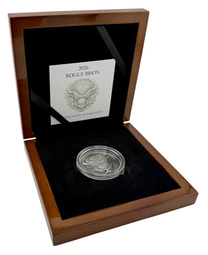 2026 Ascension Islands Rogue Bison UHR Antiqued 2 oz Silver Coin