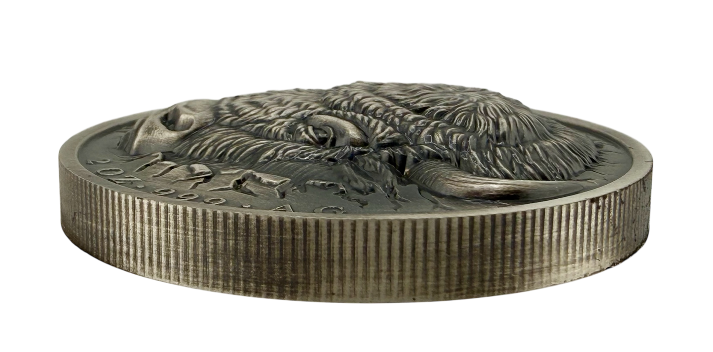 2026 Ascension Islands Rogue Bison UHR Antiqued 2 oz Silver Coin
