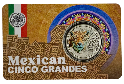 2026 Cameroon Mexican Cinco Grandes Jaguar 1/4 oz Silver Coin in Card - CoinsTV
