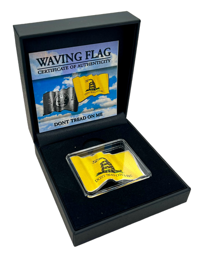 2024 Cameroon 3D Waving Dont Tread on Me Flag 1 oz Silver Coin - CoinsTV