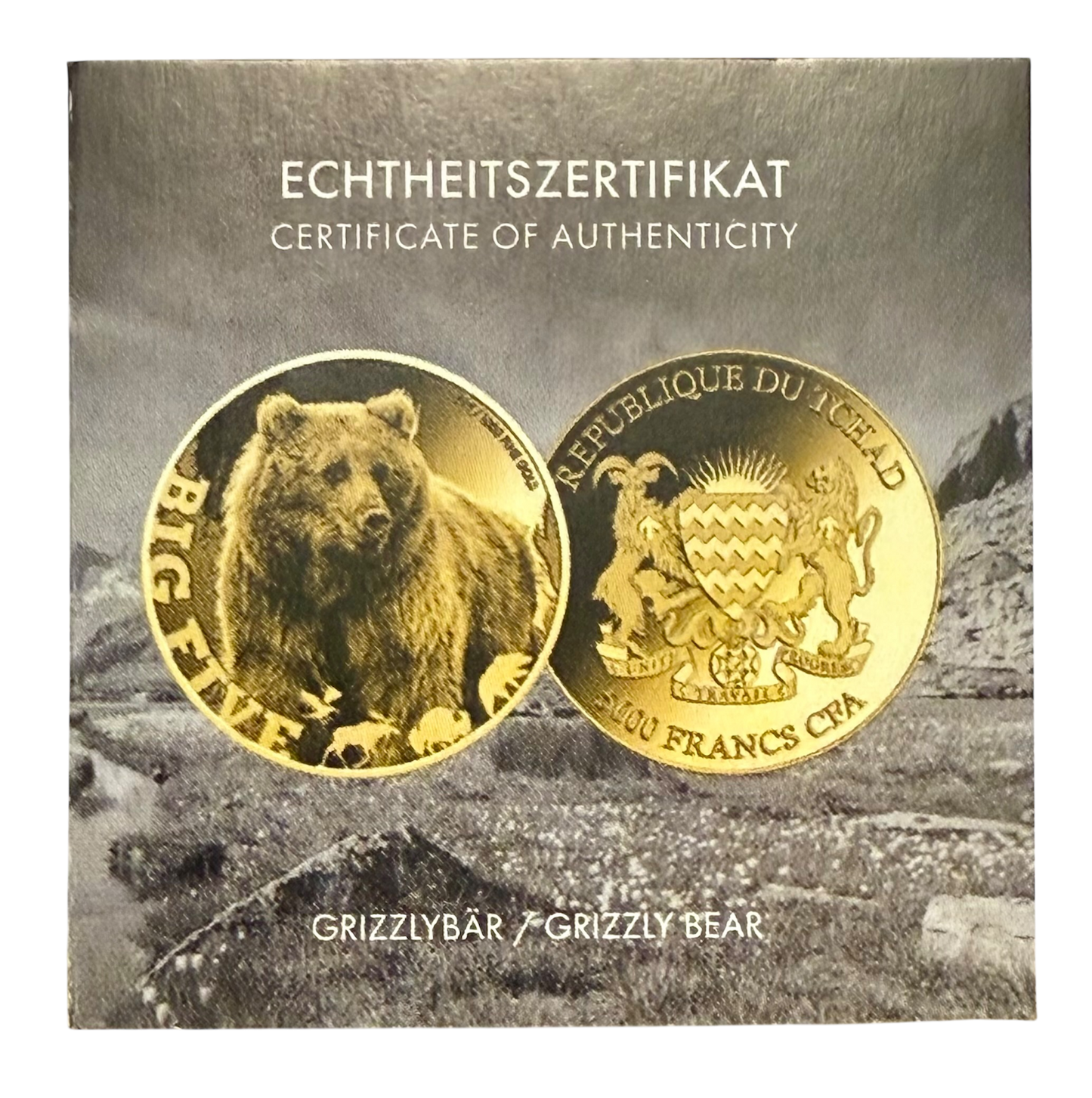2022 Chad Big Five Grizzly Bear 1/200 oz Gold Coin