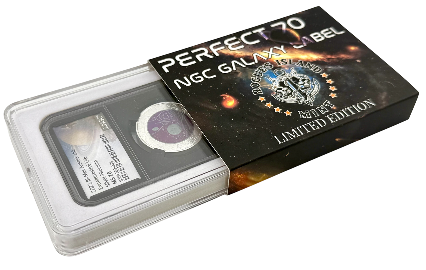 2022 Austria Extraterrestrial Life 0.26 OZ Silver & Niobium Coin NGC MS 70 Galaxy Label - CoinsTV