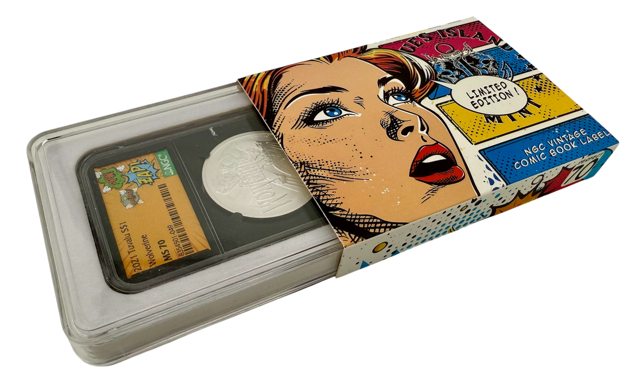 2021 Tuvalu Marvel Wolverine 1 oz Silver Coin - NGC MS 70 Vintage Comic Book Label - CoinsTV
