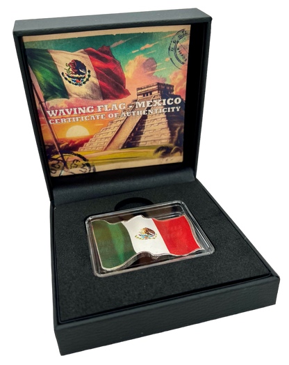 2023 Cameroon Wavy 3D Mexican Flag 1 oz Silver Coin - CoinsTV