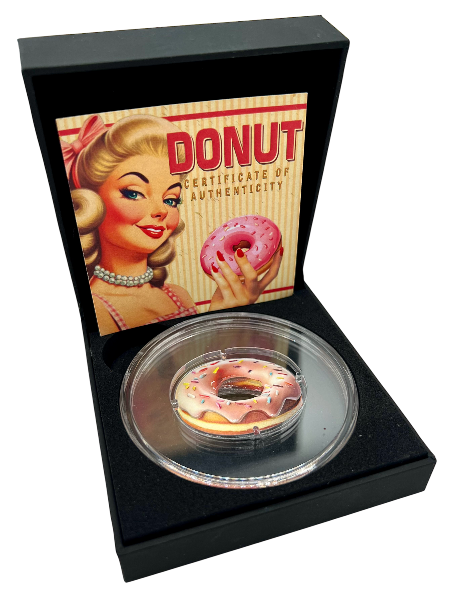 2024 Cameroon Pink Frosted Donut Shaped 1 oz Silver - CoinsTV