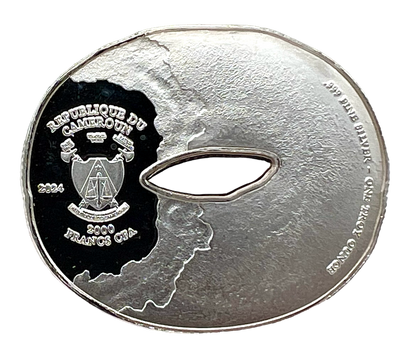 2024 Cameroon Pink Frosted Donut Shaped 1 oz Silver - CoinsTV
