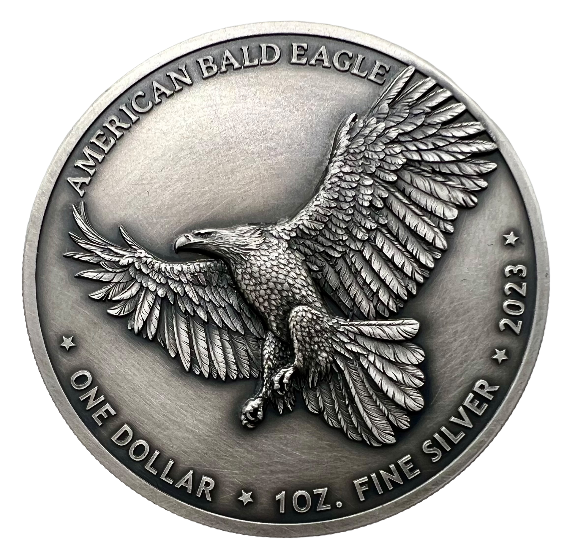 2023 Sioux Nation North American Bald Eagle UHR Antiqued 1 oz Silver - CoinsTV