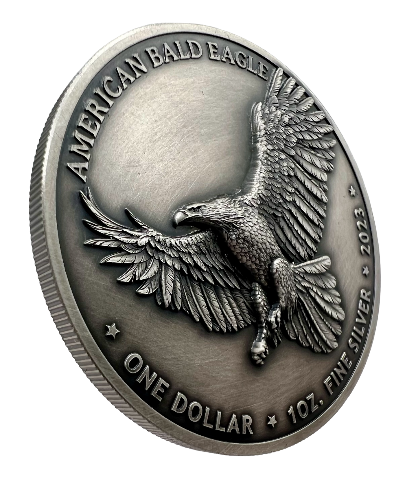 2023 Sioux Nation North American Bald Eagle UHR Antiqued 1 oz Silver - CoinsTV