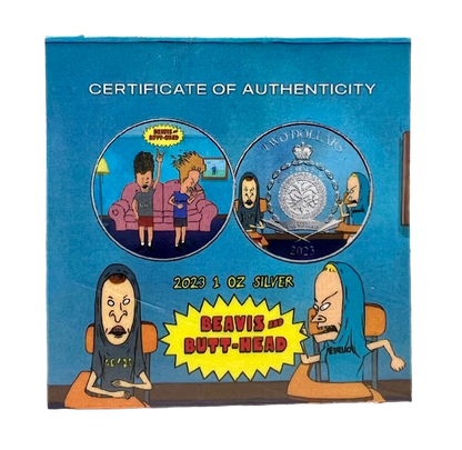 2023 Niue Beavis & Butthead Headbanger Edition 1 oz Silver Coin - CoinsTV