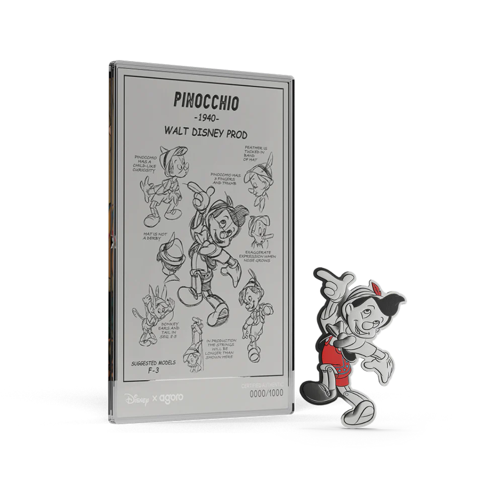 Disney Classic Collection - Pinocchio 0.91 oz Silver Coin Agoro - CoinsTV