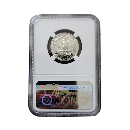 1992-S Washington Silver Quarter - NGC PF69UCAM Washington Signature Flag Label