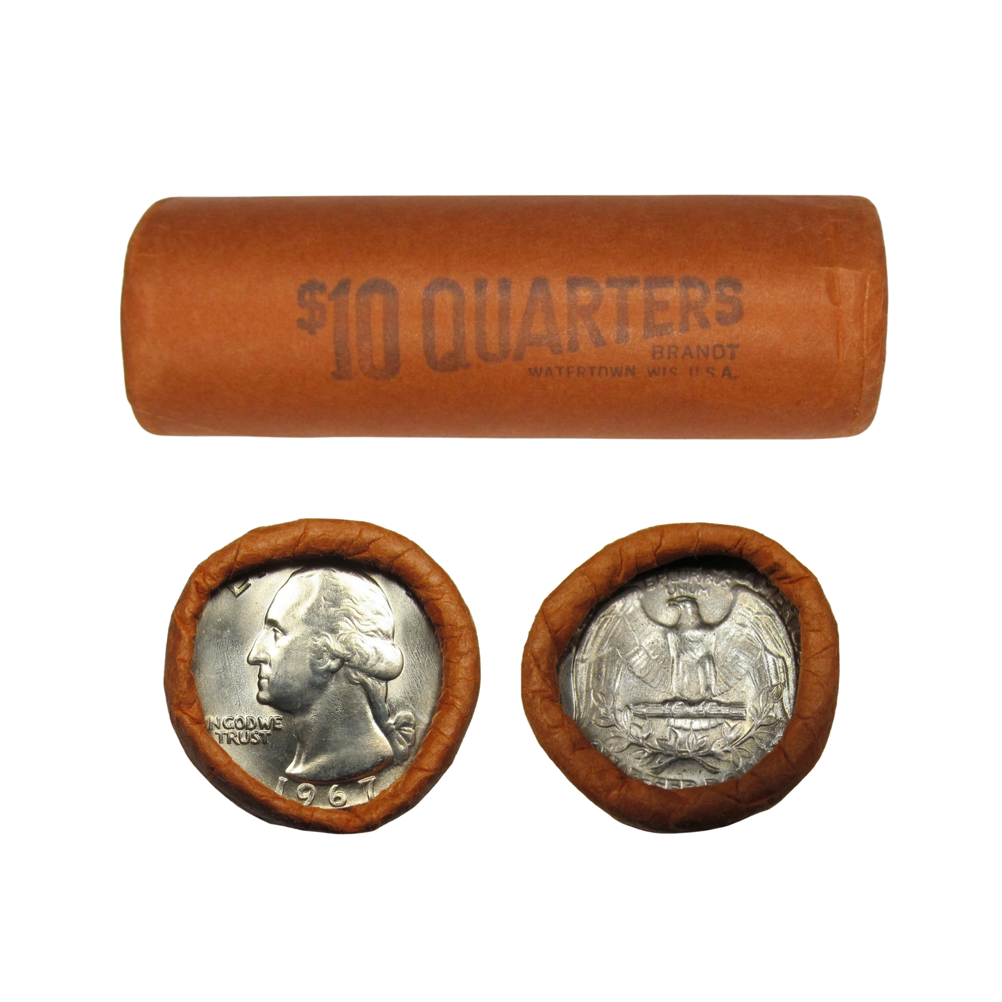 1967 Washington Quarters Uncirculated - Original Bank-Wrapped Roll