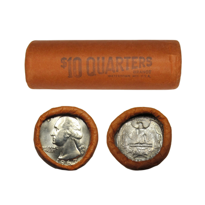 1967 Washington Quarters Uncirculated - Original Bank-Wrapped Roll